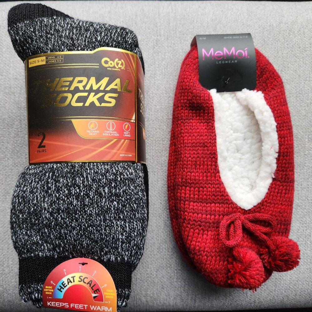 Slippers (MeMoi) and Thermal Socks